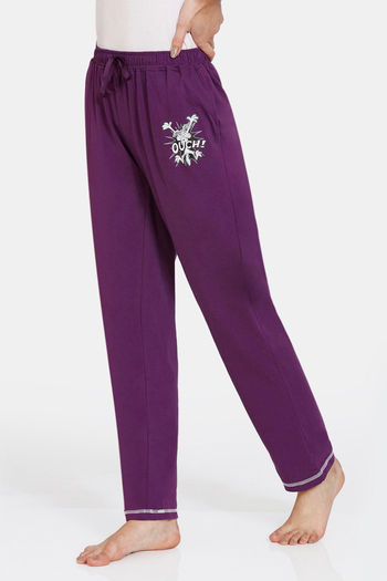 Buy Zivame Looney Tunes - Doodletastic Knit Cotton Pyjama - Imperial Purple